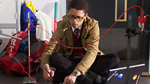 Benny doing a science experiment