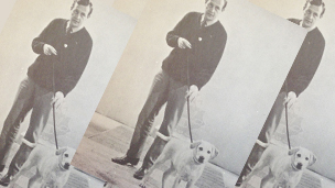 Honey on her lead with Christopher