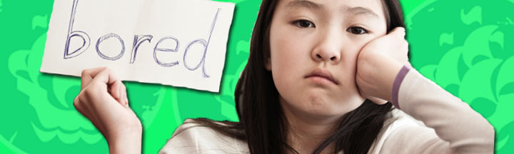 10 things to do when you're bored in the holidays Girl holding bored sign