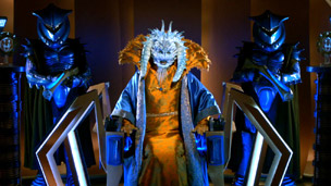 Chancellor Kooth on her flight deck throne