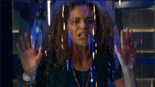 Chloe trapped in the Magic Extractor