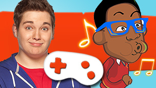 Chris Johnson next to a cartoon version of Josh from the 4 O'Clock Club.