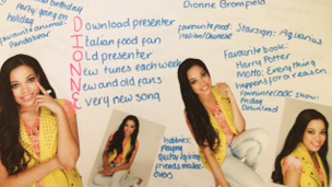 Images of Dionne on a piece of paper.