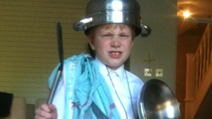 Toby as a Roman soldier