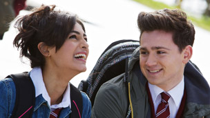 Katie and Tom laughing