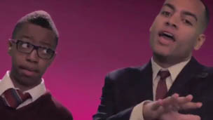 Josh and Nathan showing their rapping skills.