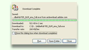 A download dialog box for Adobe Acrobat
