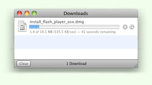 A screenshot of the Mac OS download manager in Safari.