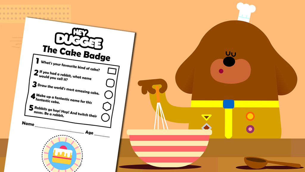 Hey Duggee - The Cake Badge Activity Sheet