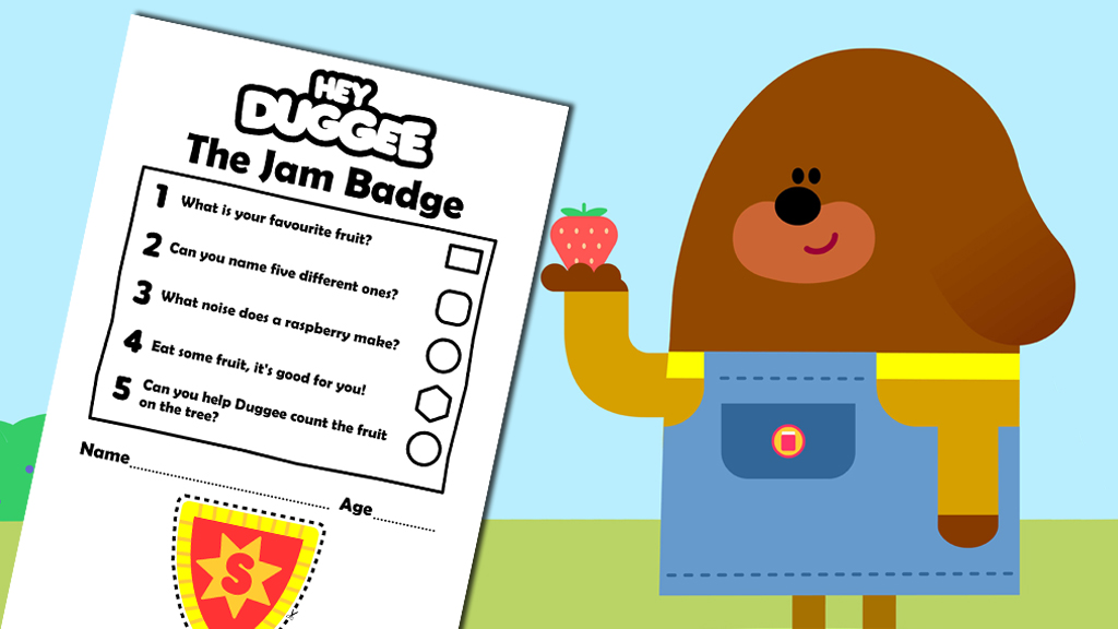 Hey Duggee The Jam Badge Activity Sheet