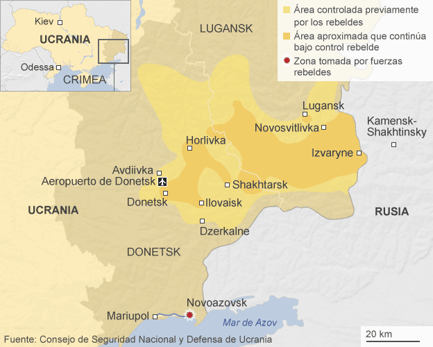 Mapa del conflicto en Ucrania