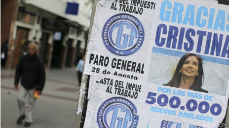 Cartel contra el gobierno de Fernández