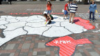 Mapa de Ucrania con Crimea en rojo