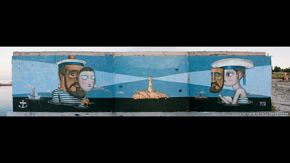 Grafiti de Kislow y Seth Globepainter en Ucrania.