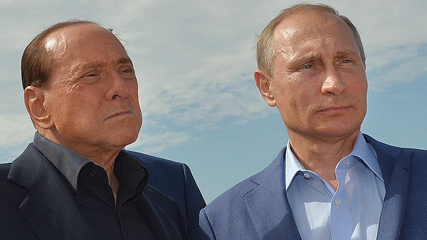 Vladimir Putin, presidente de Rusia, y Silvio Berlusconi, exprimer ministro de Italia