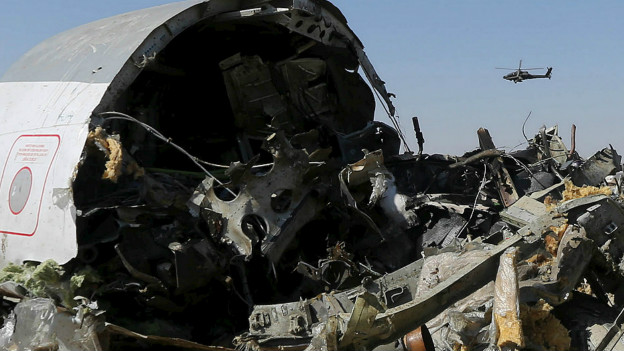 El fuselaje del avión de Metrojet caído en Egipto