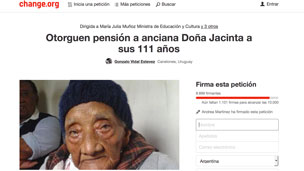 Jacinta Silva, conocida como la uruguaya supercentenaria,