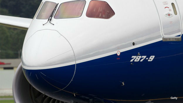 Avión Boeing Dreamliner 787-9 estacionado en el aeropuerto de Seattle. Foto: Getty