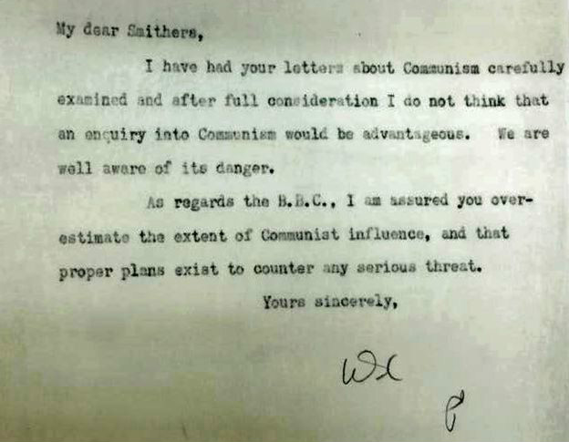 Surat balasan Churchill ke Smithers