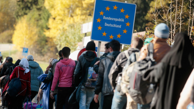 Refugiados en la frontera de Alemania