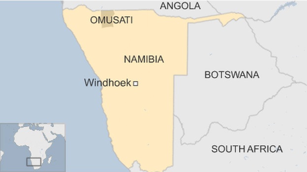 mapa Namibia