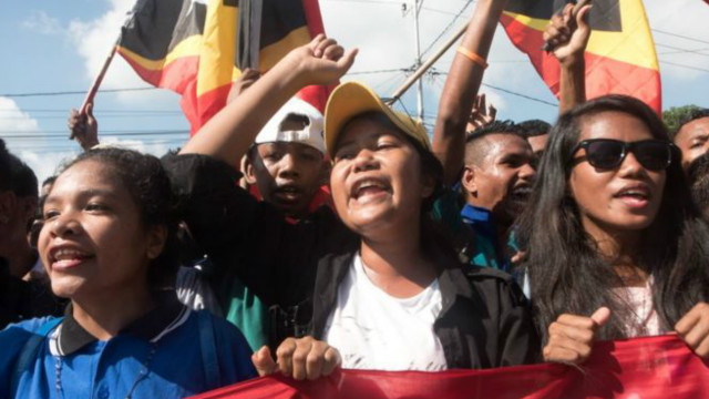 Aksi demonstrasi di Dili