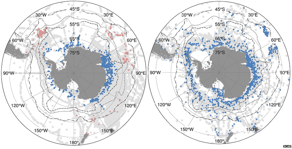 Mapa pingüinos